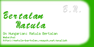 bertalan matula business card